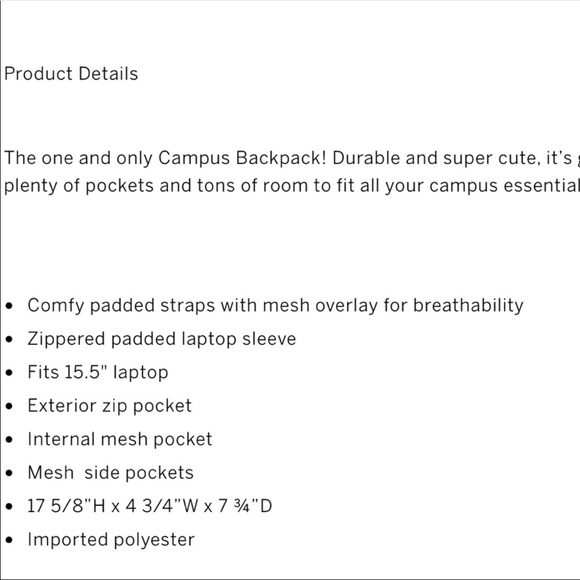 Victoria Secret Pink Campus Backpack - Picture 6 of 6